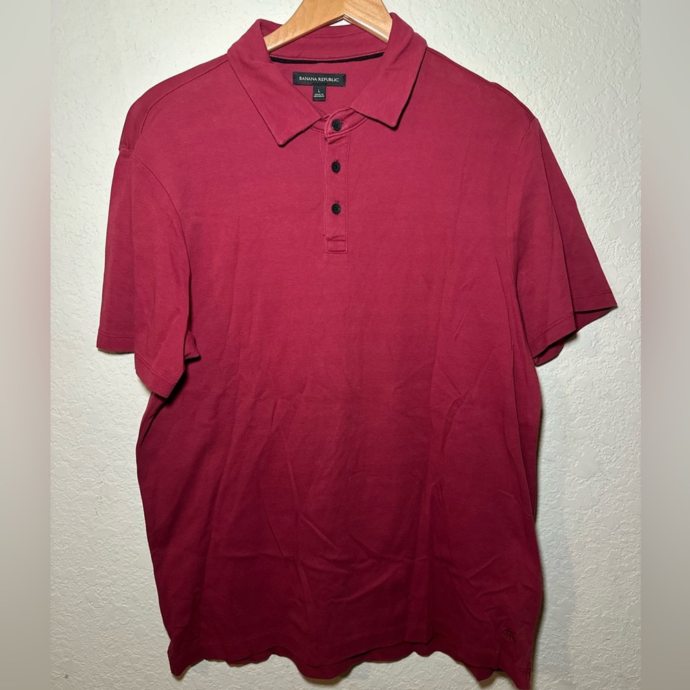 Men's Red Polo Banana Republic Shirt Large